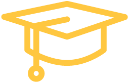 picto chapeau diplômé jaune