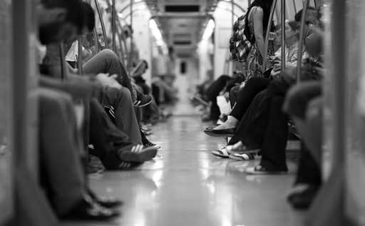 Intérieur d'une rame de métro