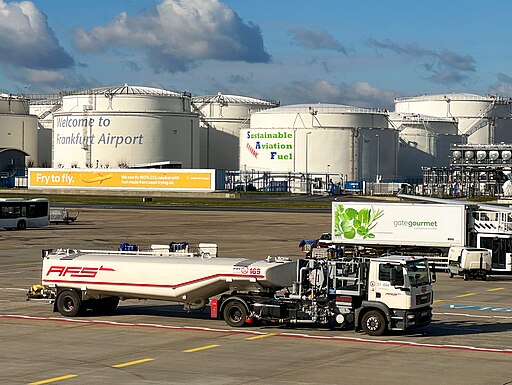 Sustainable Aviation Fuel advertisment at Frankfurt airport